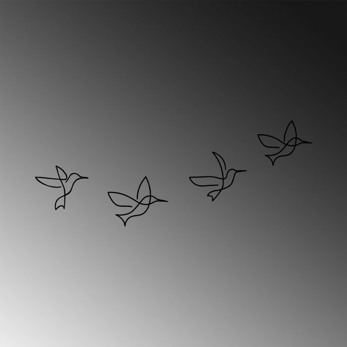 Wallity Birds - 304 Escultura de pared de metal negra